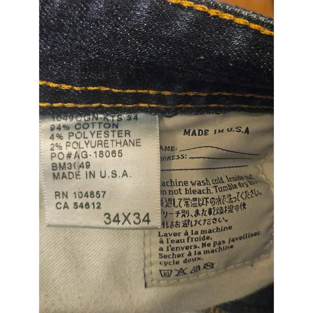 AG Adriano Goldschmied The Stilt Cigarette Slim Leg Jeans Dark Wash Indigo 26